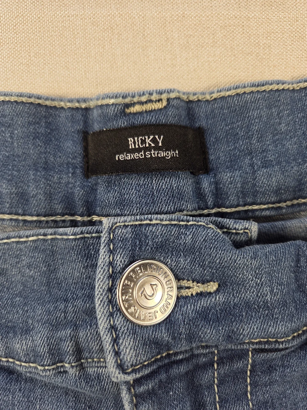True Religion Ricky Relaxed Straight Denim Shorts 40